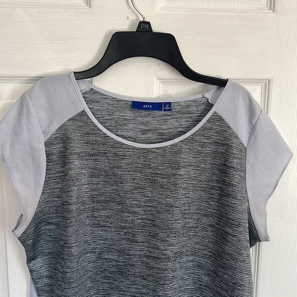 Apt 9 Womens T Grey and Blue High-Low Medium Short Sleeves Lightweig… - Picture 2 of 10